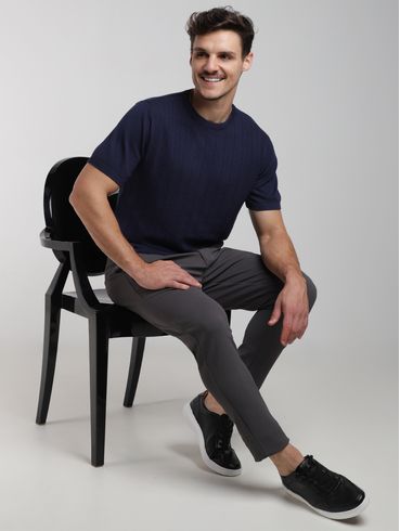 Calça Social Ponto Roma Masculina CHUMBO