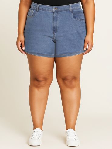 Short Jeans Plus Size Feminino AZUL