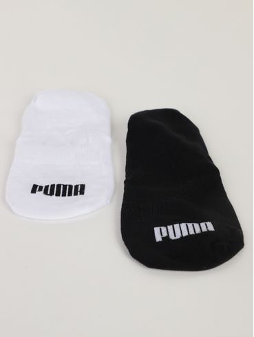 Kit Com 02 Meias Super Invisível Puma Feminina BRANCO/PRETO