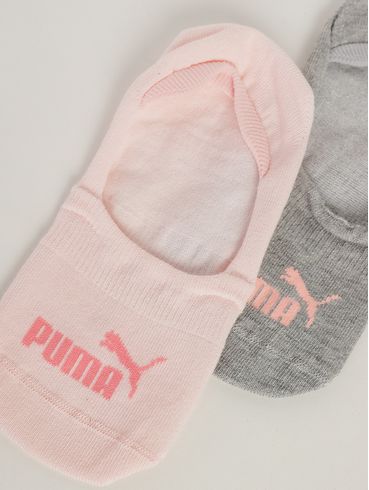Kit Com 02 Meias Super Invisível Puma Feminina ROSA/MESCLA