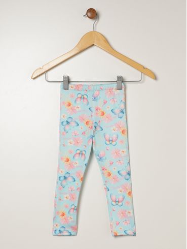 Calça Legging Crepe Infantil Para Menina - AZUL