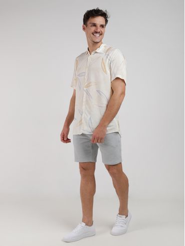 Bermuda Malha Canelada Masculina CINZA