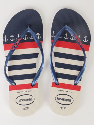 Chinelo Slim Nautical Havaianas Feminino BEGE/MARINHO