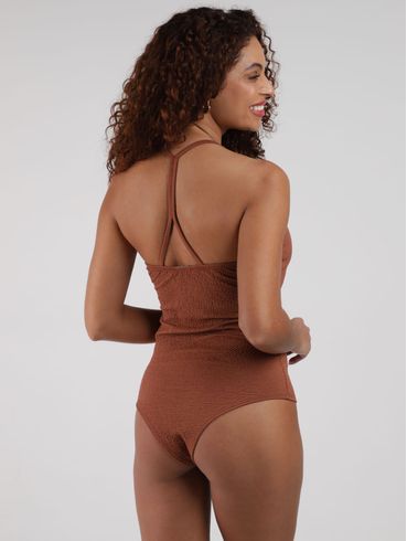 Body Malha Texturizada Autentique Feminino MARROM