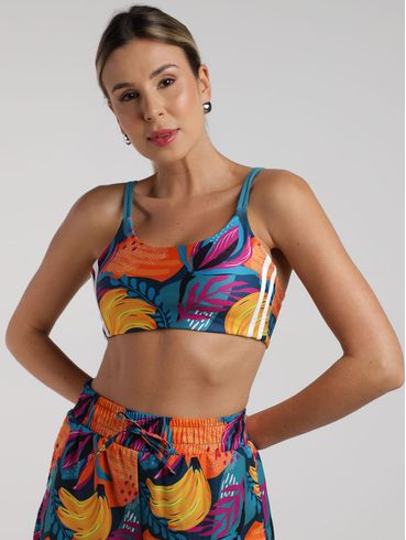 Top Fitness Estampa Dupla Face Vels Feminino LARANJA