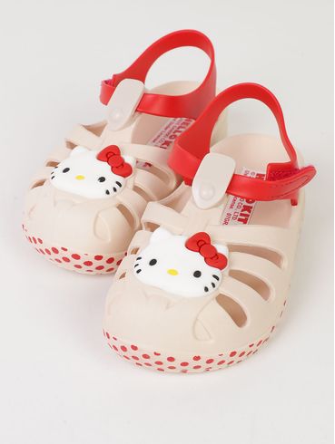 Sandália Hello Kitty Infantil Para Menina - OFF WHITE/VERMELHO