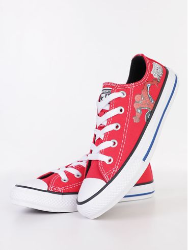 Tênis Homem Aranha Converse Juvenil Para Menino - VERMELHO/BRANCO