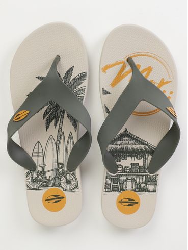 Chinelo Tropical II Mormaii Juvenil Para Menino- BEGE/VERDE