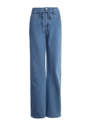 Calça Jeans Wide Leg Sawary Feminina AZUL