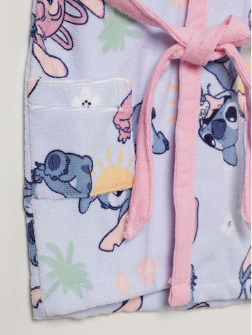 Roupão Stitch Lepper Infantil - AZUL CLARO/ROSA