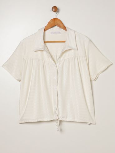 Camisa Fio Brilhoso Autentique Plus Size Feminina OFF WHITE