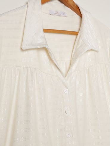 Camisa Fio Brilhoso Autentique Plus Size Feminina OFF WHITE