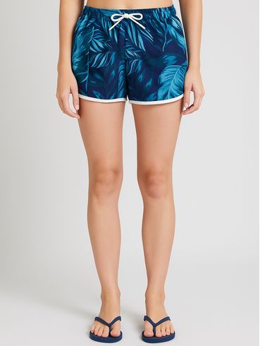 Short Estampado Feminino Azul