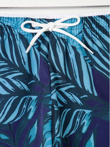 Short Estampado Feminino Azul