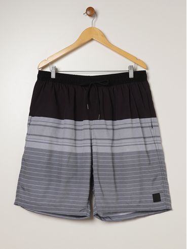 Bermuda Listrada Plus Size Masculina PRETO