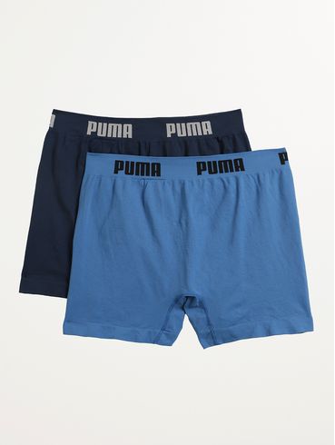 Kit Com 02 Cuecas Boxer Sem Costura Puma Masculina MARINHO/AZUL