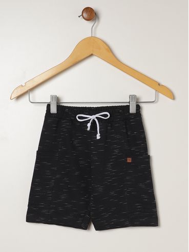 Bermuda Moletinho Infantil Para Menino - PRETO