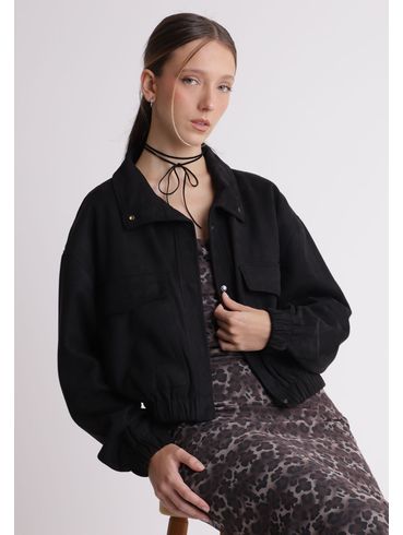 Jaqueta bomber de camurça