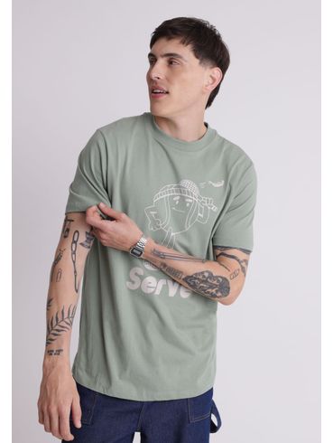 Camiseta em algodão estampa perfect serve