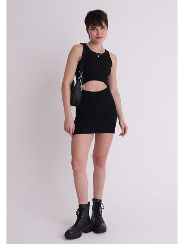 Vestido regata malha texturizada