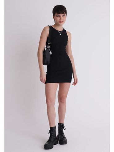 Vestido regata malha texturizada