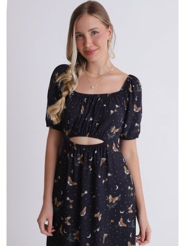 Vestido midi estampado místico