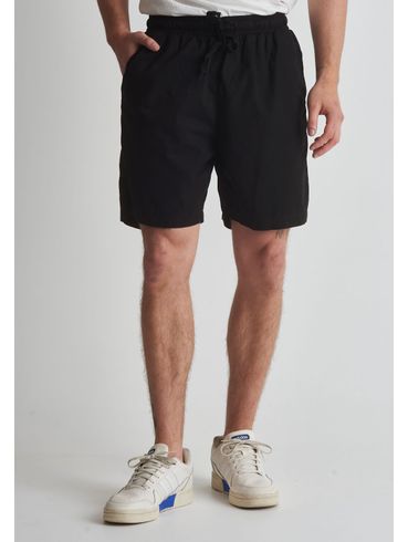 Bermuda básica sarja cós elástico preta