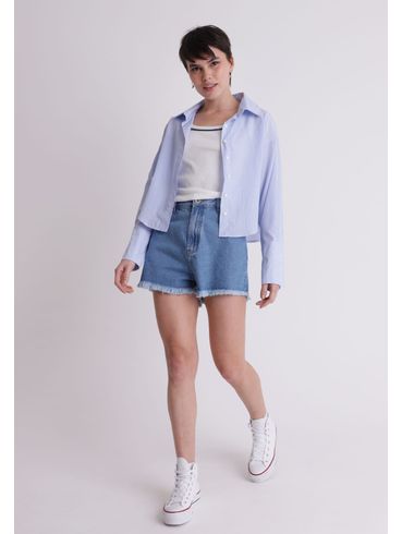 Short jeans barra desfiada