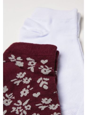 Kit meia sapatilha estampada flores
