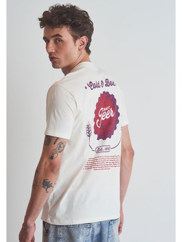 Camiseta em algodão estampa cold & bold
