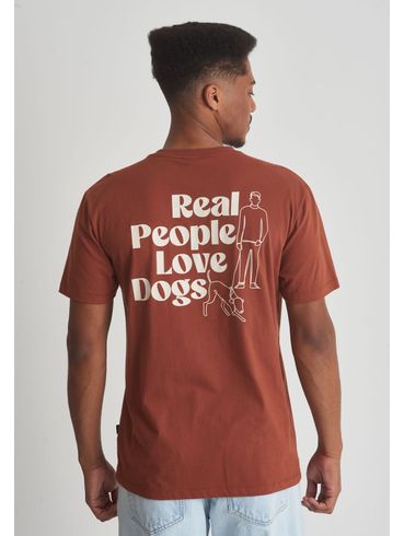 Camiseta algodão estampa real people love dogs