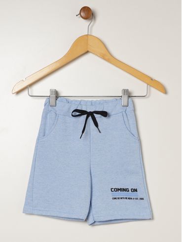 Bermuda Moletinho Linho Infantil Para Menina- AZUL