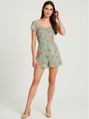 Macaquinho Floral Autentique Feminino Verde