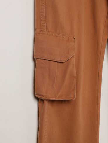 Calça Sarja Cargo Juvenil Para Menino - CAQUI