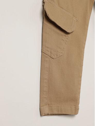 Calça Sarja Cargo Infantil Para Menino - CAQUI