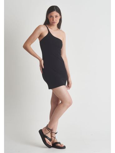 Vestido malha um ombro só