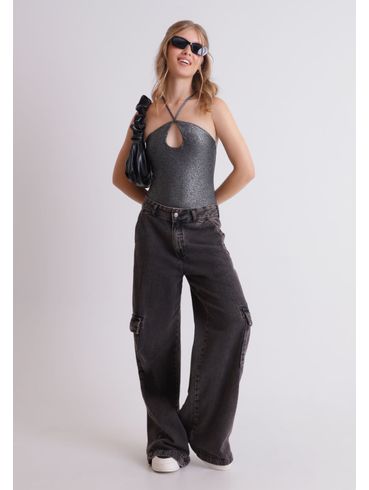 Body de lurex com alças