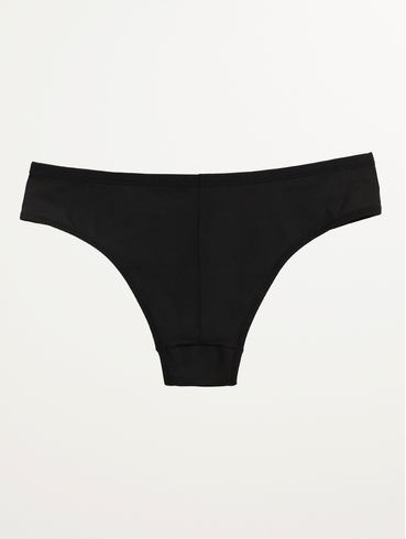 Calcinha Microfibra Ponto Crochê Feminina PRETO