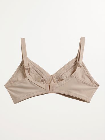 Sutiã Microfibra Ponto Crochê Plus Size Feminina AREIA