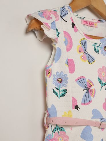 Vestido Com Cinto Infantil Para Menina - AZUL