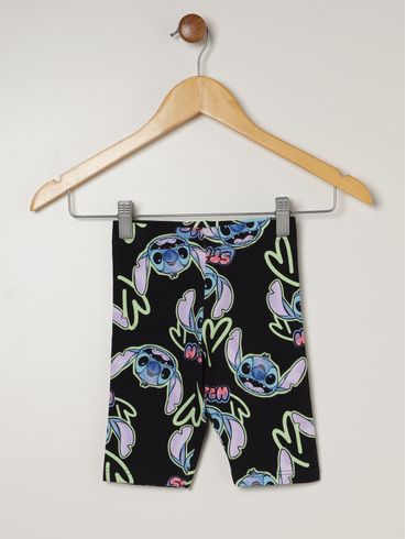 Bermuda Stitch Disney Juvenil Para Menina - PRETO