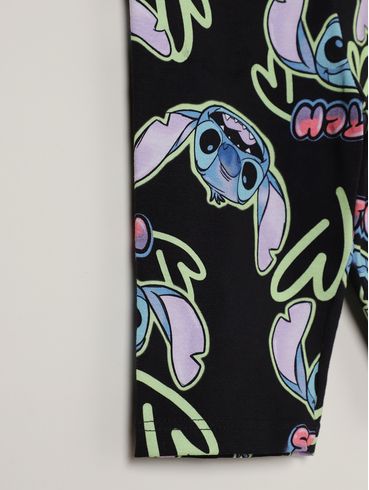 Bermuda Stitch Disney Infantil Para Menina - PRETO