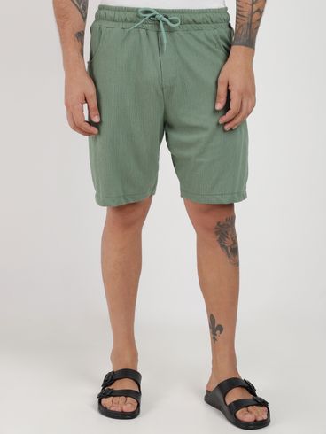 Bermuda Malha Texturizada Eletrón Masculina VERDE