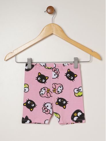 Bermuda Cotton Hello Kitty Infantil Para Bebê- ROSA CLARO