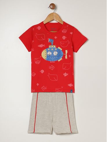 Conjunto Curto Infantil Para Menino - VERMELHO