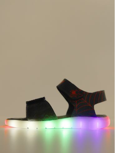 Sandália Light Led Aranha Juvenil Para Menino- MARINHO/VERMELHO