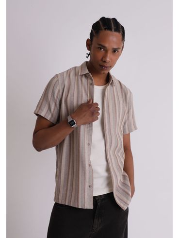 Camisa listrada texturizada