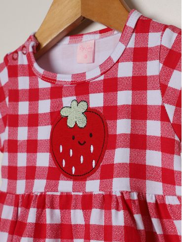 Vestido Cotton Infantil Para Menina - VERMELHO