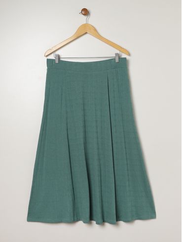 Saia Malha Evasê Autentique Plus Size Feminina VERDE