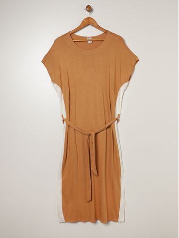 Vestido Crepe Midi Plus Size Feminino CARAMELO